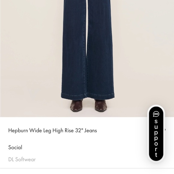 dl1961 hepburn.jeans wide leg high rise vintage 33" blue tide NWT size 30 - Picture 4 of 14